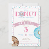 スイートドーナツドーナツスプリンクル誕生日招待状 招待状 (正面)