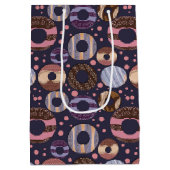 スイートドーナツ女の子ベビーシャワーパープル ミディアムペーパーバッグ (裏面)