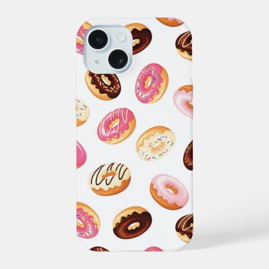 スイートドーナツ柄 iPhone 15ケース (裏面)