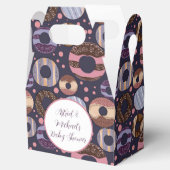 スイートドーナツ紫色の女の子ベビーシャワー フェイバーボックス (オープン)