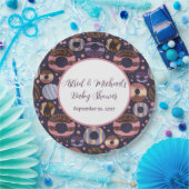 スイートドーナツ紫色の女の子ベビーシャワー ペーパープレート (パーティー)