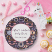 スイートドーナツ紫色の女の子ベビーシャワー ペーパープレート (パーティー)