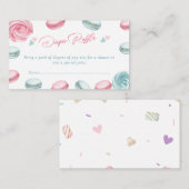 スイートドーナツ赤ちゃんシャワーおむつラッフルチケット エンクロージャーカード (正面/裏面)