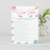 スイートドーナツ赤ちゃんシャワーパパジョークゲームカード 招待状 (スタンド正面)