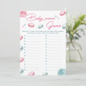 スイートドーナツ赤ちゃんシャワーベビー名ゲームカード 招待状 (スタンド正面)