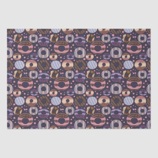 スイートドーナツ赤ちゃんシャワー：小さな女の子、紫 薄葉紙 (正面)