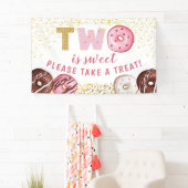 スイートドーナツ2nd誕生日パーティートリートバナー 横断幕 (インサイチュ)