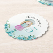 スイートドール水彩手絵を描形 ペーパーコースター (アングル)