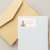 スイートニュートラルバニーフローラベビーシャワーアドレス ラベル