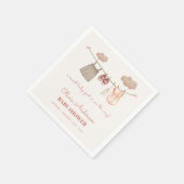 スイートニュートラルピンクボホベビーガール服シャワー スタンダードカクテルナプキン (角)