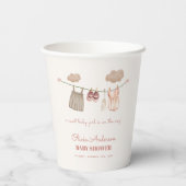 スイートニュートラルピンクボホベビーガール服シャワー 紙コップ (裏面)