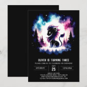 スイートハッピーライオン誕生日 招待状 (正面/裏面)