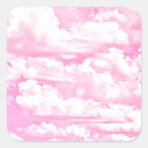 スイートハッピー明るい赤紫色ピンククラウド スクエアシール