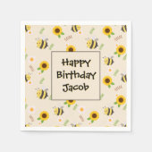 スイートハニービーズ誕生日紙プレート スタンダードカクテルナプキン (正面)