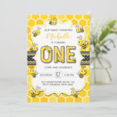 スイートハニービーファースト誕生日 招待状 (スタンド正面)