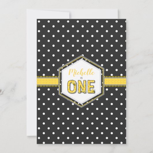 スイートハニービーファースト誕生日 招待状 (裏面)