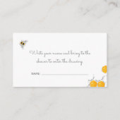 スイートハニービー赤ちゃんシャワーおむつラッフルカード エンクロージャーカード (裏面)