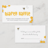スイートハニービー赤ちゃんシャワーおむつラッフルカード エンクロージャーカード (正面/裏面)