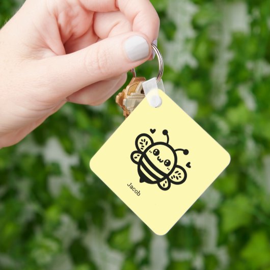 スイートハニービー – かわいい子供部屋ラインアート キーホルダー (手)
