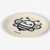 スイートハニービー – かわいい子供部屋ラインアート ペーパープレート (アングル)