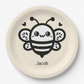 スイートハニービー – かわいい子供部屋ラインアート ペーパープレート (正面)