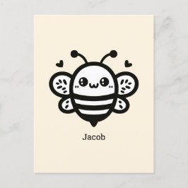 スイートハニービー – かわいい子供部屋ラインアート ポストカード