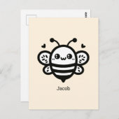 スイートハニービー – かわいい子供部屋ラインアート ポストカード (正面/裏面)