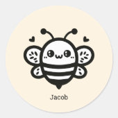 スイートハニービー – かわいい子供部屋ラインアート ラウンドシール (正面)