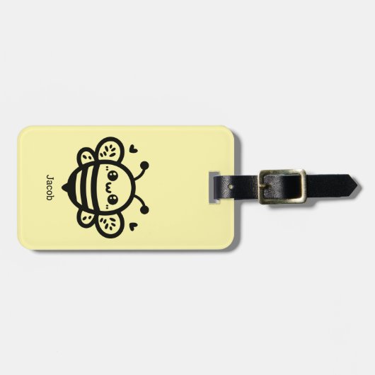 スイートハニービー – かわいい子供部屋ラインアート ラゲッジタグ (正面横)