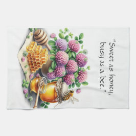 スイートハニー忙しビーレッドクローバーキッチンタオル キッチンタオル