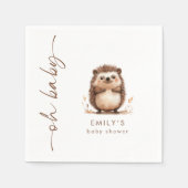 スイートハリネズミウッドランドオーベビーシャワー スタンダードカクテルナプキン (正面)