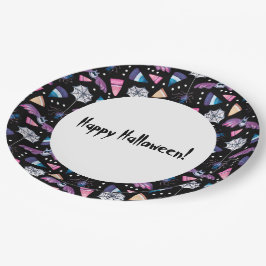 スイートハロウィーンブラックパーティープレート ペーパープレート