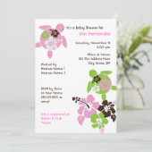 スイートハワイアンホヌツインベビーシャワー招待状 招待状 (スタンド正面)