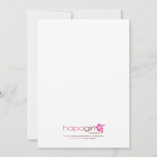 スイートハワイアンホヌツインベビーシャワー招待状 招待状 (裏面)