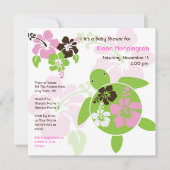 スイートハワイアンホヌベビーシャワー招待状スクエア 招待状 (正面)