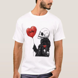 スイートハートのドクロ風船 - 名前入れ可能 Tシャツ