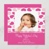 スイートハートのバレンタインのフォトカード 招待状 (正面/裏面)