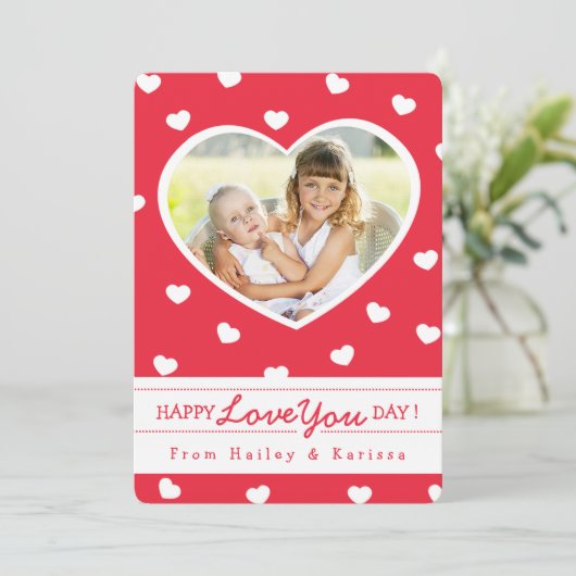 スイートハートのバレンタインフォトカード/赤 シーズンカード (スタンド正面)