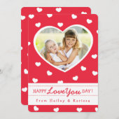 スイートハートのバレンタインフォトカード/赤 シーズンカード (正面/裏面)