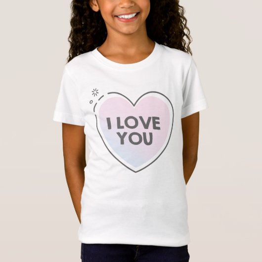 スイートハートの"I love you"テキスト Tシャツ (正面)