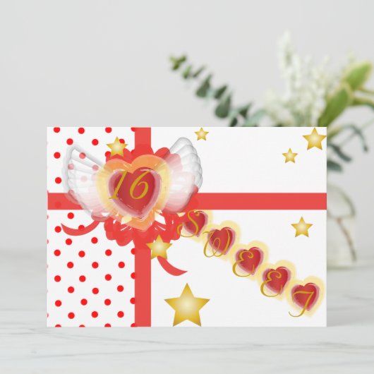 スイートハートのSweet sixteen贈りカスタマイズ物- 招待状 (スタンド正面)