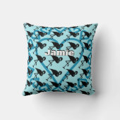 スイートハートサークルフラミンゴティール(緑がかった色)アクア クッション (裏面)