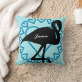 スイートハートサークルフラミンゴティール(緑がかった色)アクア クッション (ブランケット)