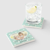 スイートハートパーソナライズされたフォトストーンコースター ストーンコースター (横)