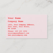 スイートハートピンクの名刺 名刺 (裏面)