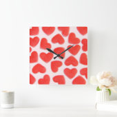 スイートハートピンクの時計の四角 スクエア壁時計 (ホーム)