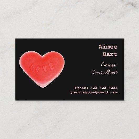 スイートハートブラック名刺サイドレッドバック 名刺 (正面)