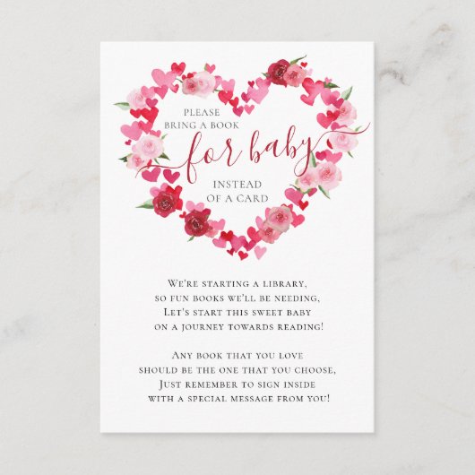 スイートハート赤ちゃんシャワーベビー用ブック エンクロージャーカード (正面)