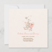 スイートハート&バタフライスワールズ結婚式招待状 招待状 (裏面)