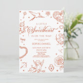 スイートハート バレンタインデー ベビーシャワー 招待状 (スタンド正面)